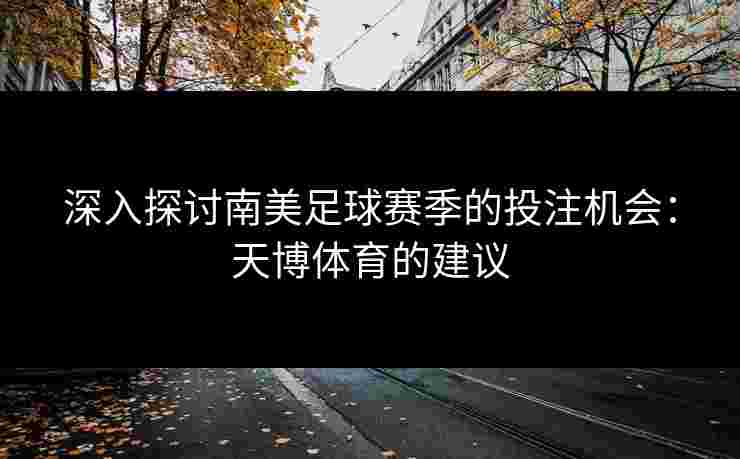 深入探讨南美足球赛季的投注机会：天博体育的建议