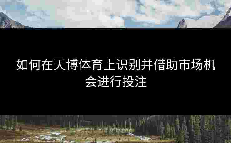 如何在天博体育上识别并借助市场机会进行投注