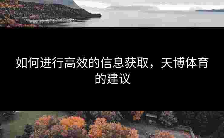 如何进行高效的信息获取，天博体育的建议